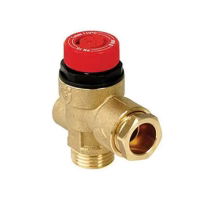 Altecnic / Caleffi 314 Series Pressure Relief Valve with Gauge Port 1/2" M x 15mm 3 Bar - A314437CST