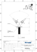 Two Way Wall Mounted Drop Lever Gas Tap - 900036 Drawing