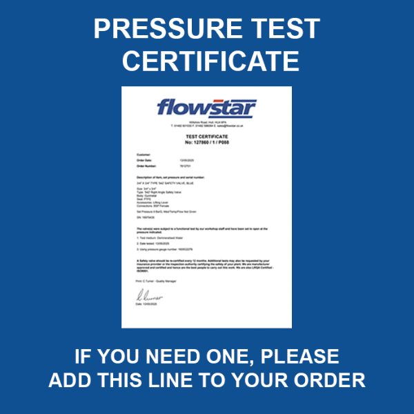 Pressure Test Certificate