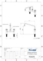 H Pattern Mixer Tap With Movable Swan Neck and Aerator Nozzle - 900078 Drawing