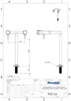 Two Way Pillar Bib Tap With Fixed Nozzle - 900124 Drawing
